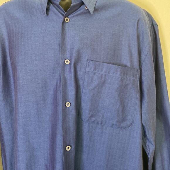 Uomo Couture Vito Rufolo Long Sleeve Button Down Blue 15-15.5 Italy. See video - Picture 2 of 8